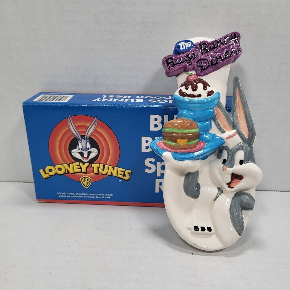 Vtg Looney Tunes Bugs Bunny Spoon Rest‎ 1998 Warner Bros
